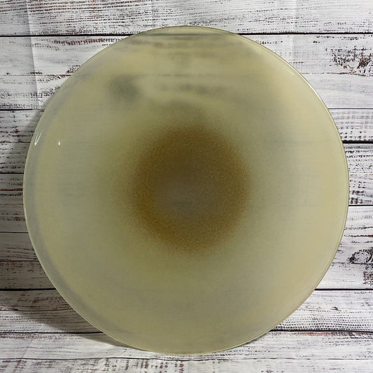 Henry Dean Handmade 18" Glass Centerpiece Flat Fruit Bowl
