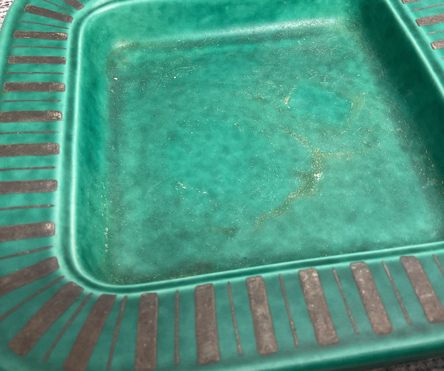 Gustavsberg Sweden Argenta Vintage Wilhelm Kåge Square 8.5" Tray Green