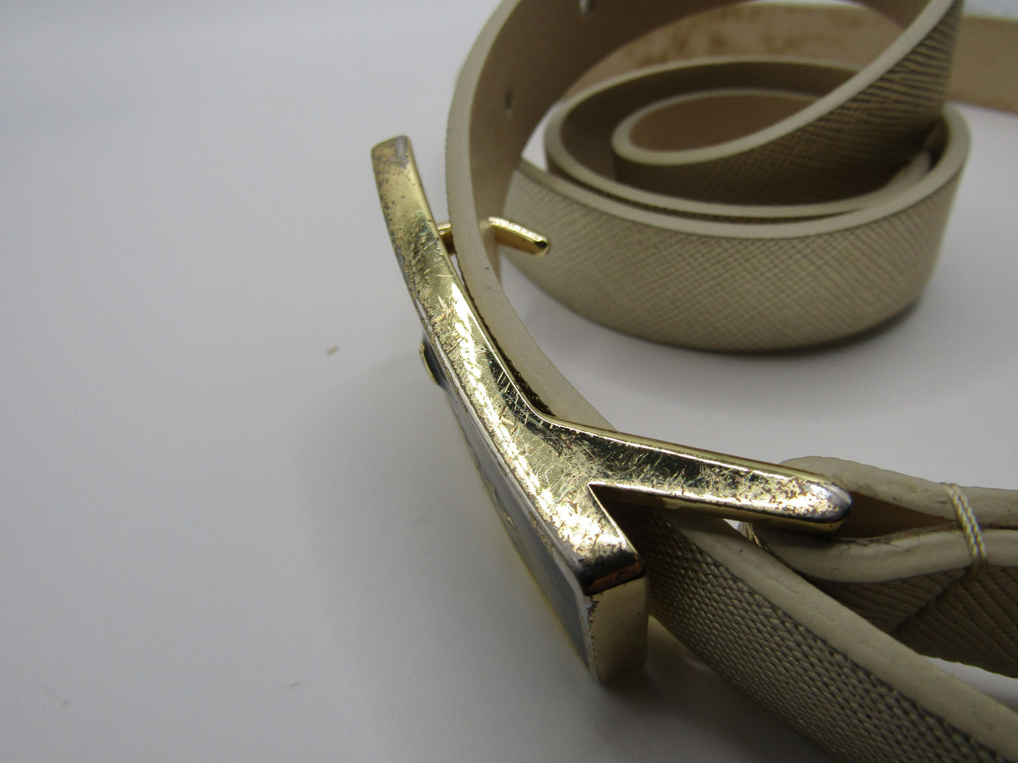 Kate Spade Women's Gold Leather Slim Belt Size M