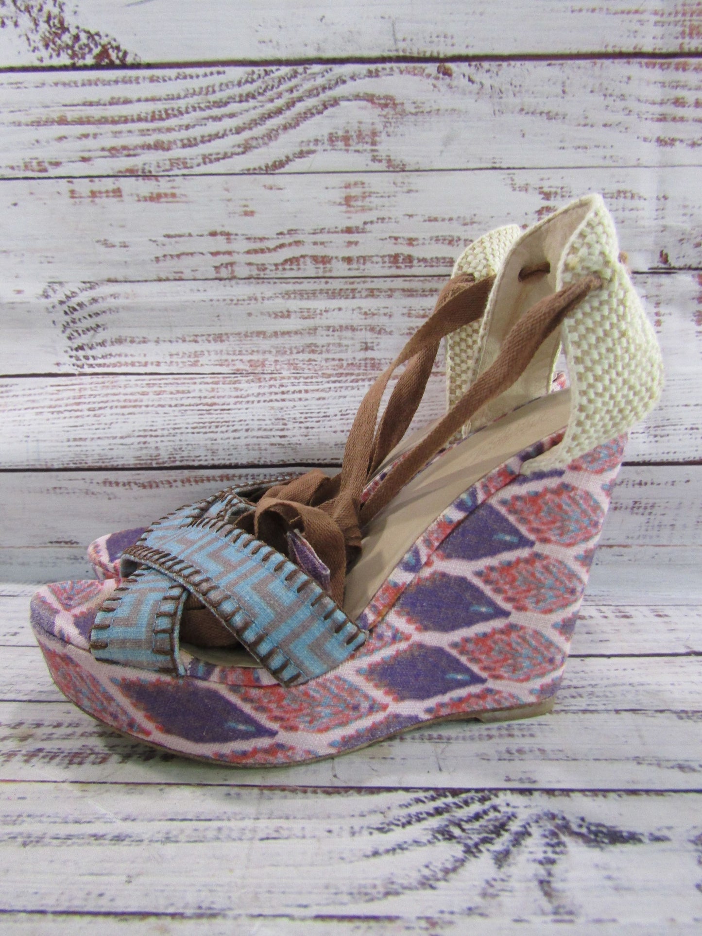 Theodora & Callum by Stuart Weitzman Biarritz Women's Wedge Ankle Wrap Sandals