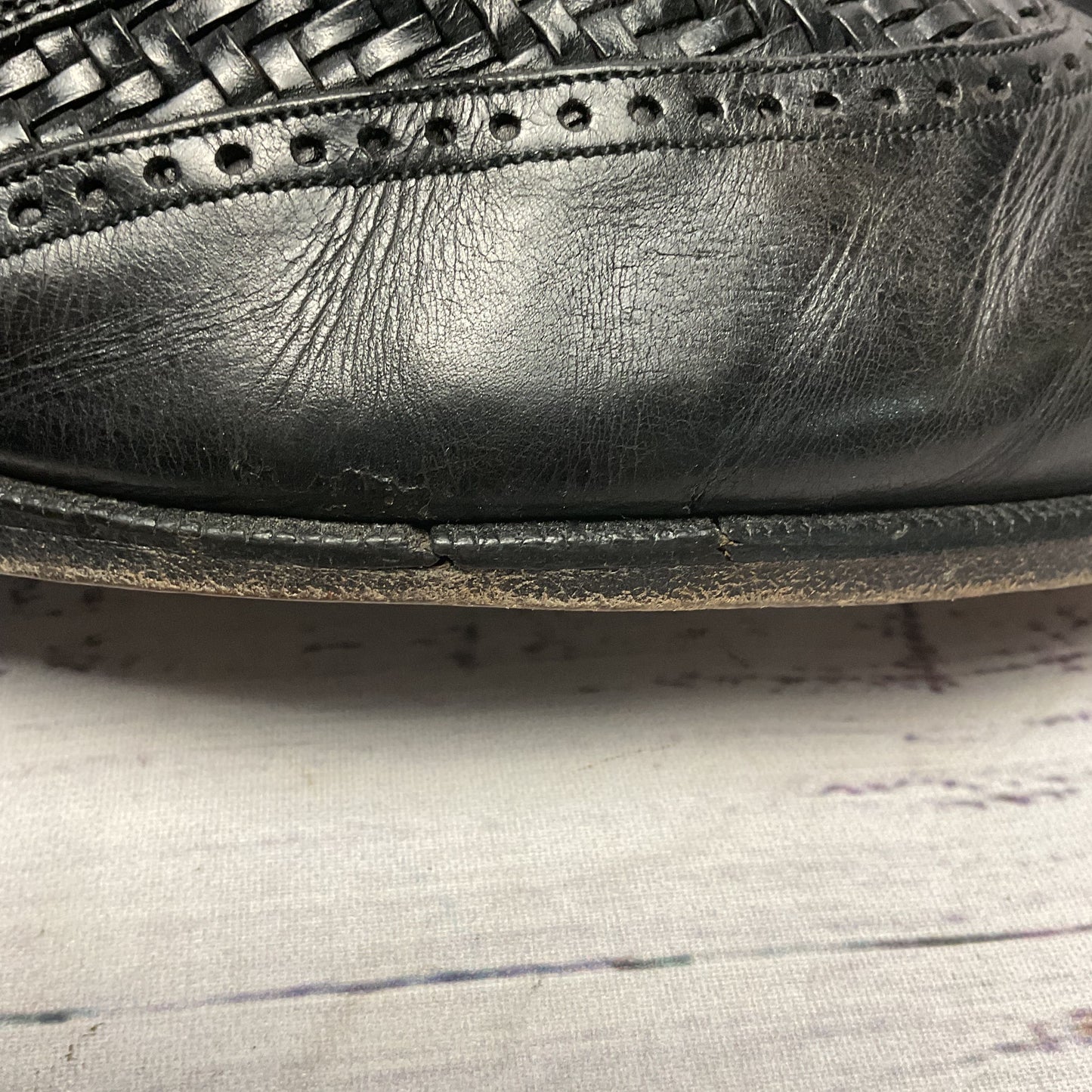 Mezlan Aruba Black Leather Derby Dress Shoe Men Size 10 As-Is