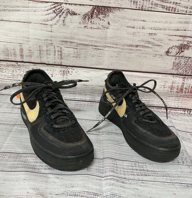 Men's Nike x Off White Air Force 1 Low Black Mesh Size 7 From 2018 Collection