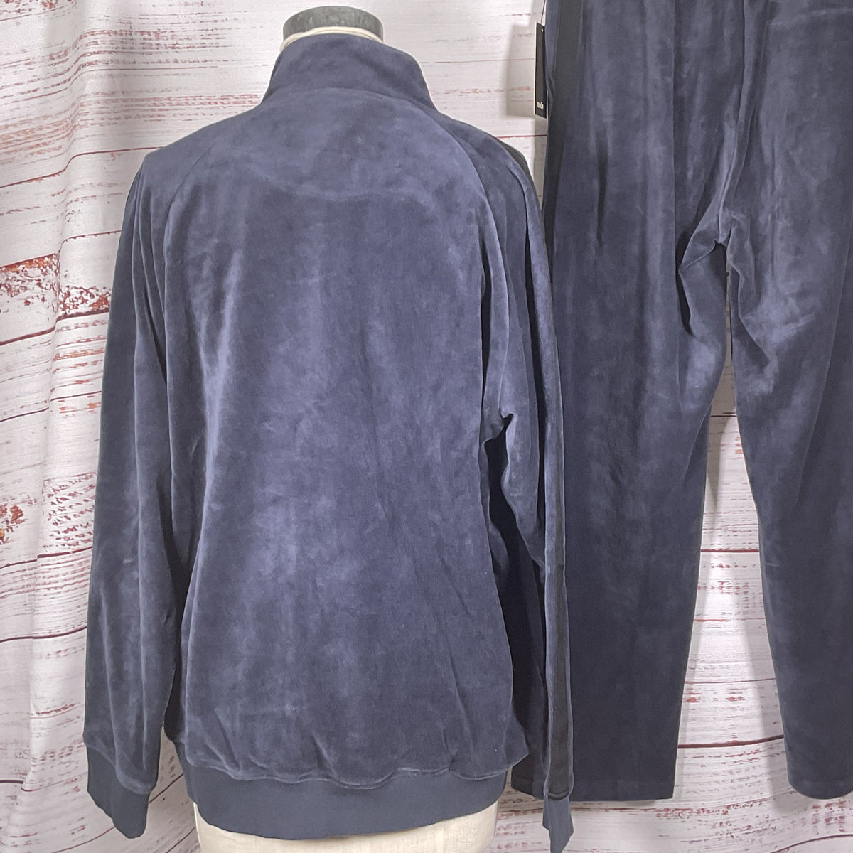 NWT TENORE Men's Navy Blue Velour Track Suit- SZ L