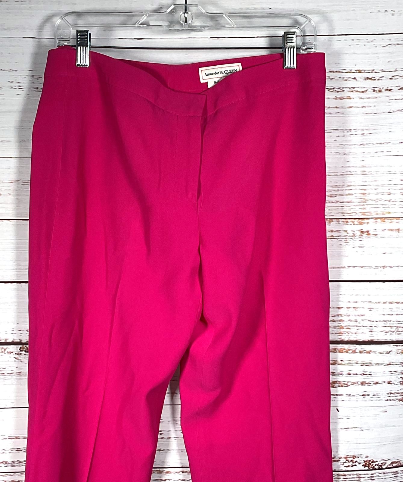 Alexander McQueen Crepe Cropped Straight-Leg Trousers Pink