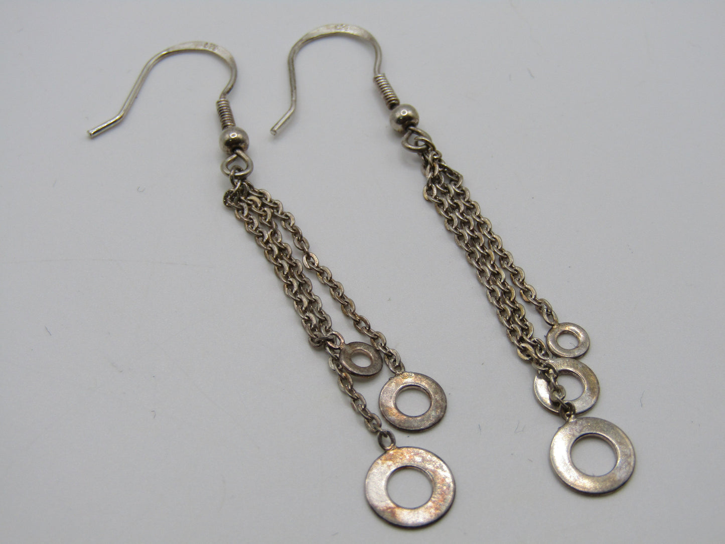 Sterling Silver Chain Link Drop Dangle Earrings