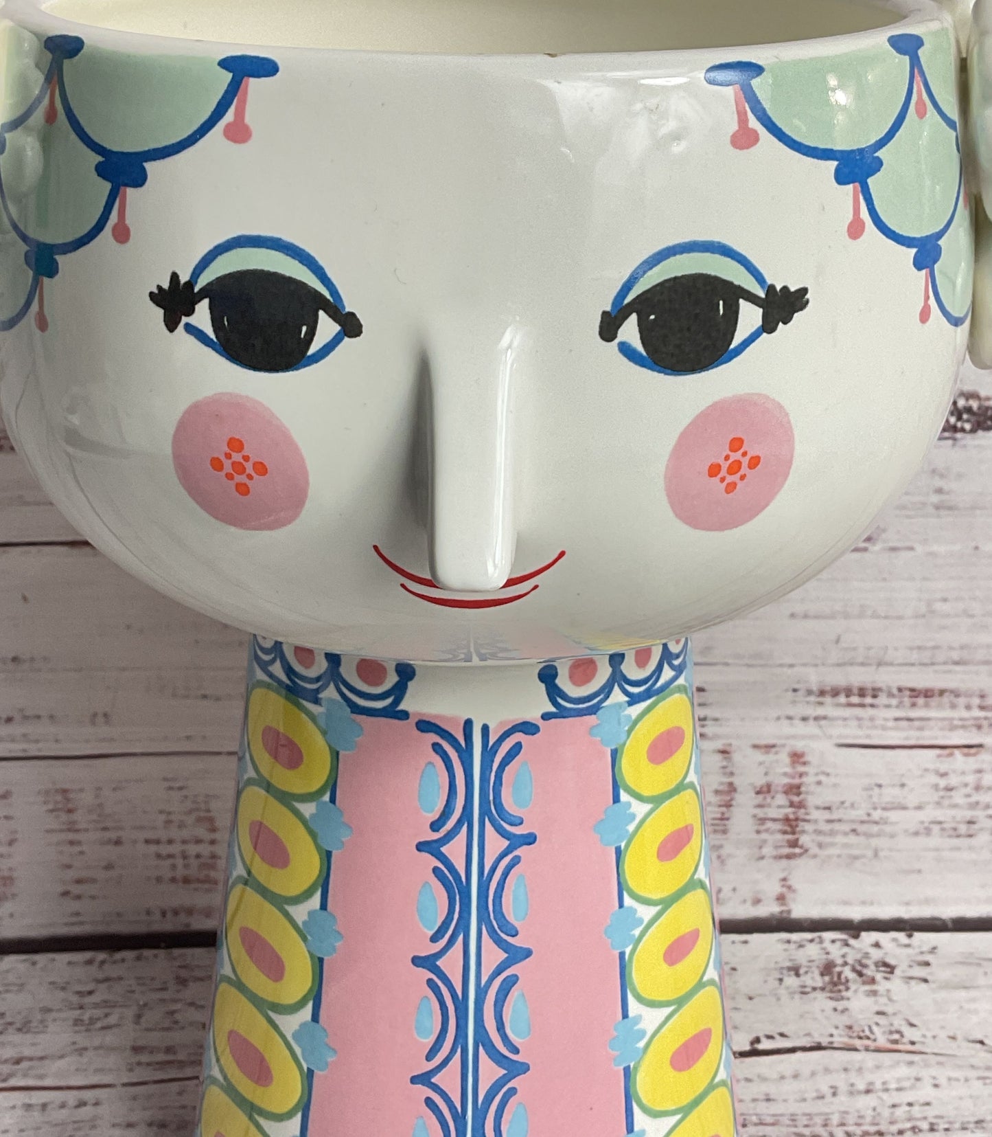 Bjørn Wiinblad Eva Glazed Porcelain 9" Vase Multicolor