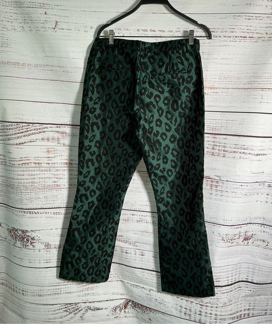 Women's Anine Bing Green Black Animal Print Pants Size M