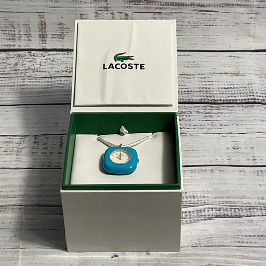 NIB Lacoste Sportswear Collection Pop Charm Blue Watch Pendant Necklace