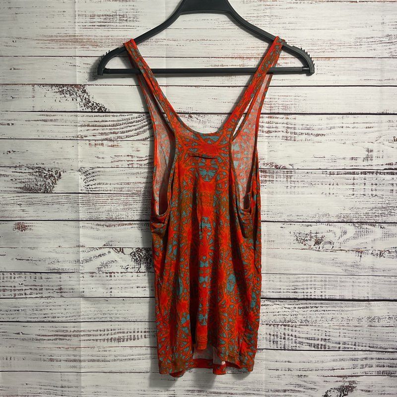 Jean Paul Gaultier Classique Orange/Blue Mandala Pattern Y2K Mesh Tank Top SZ 8
