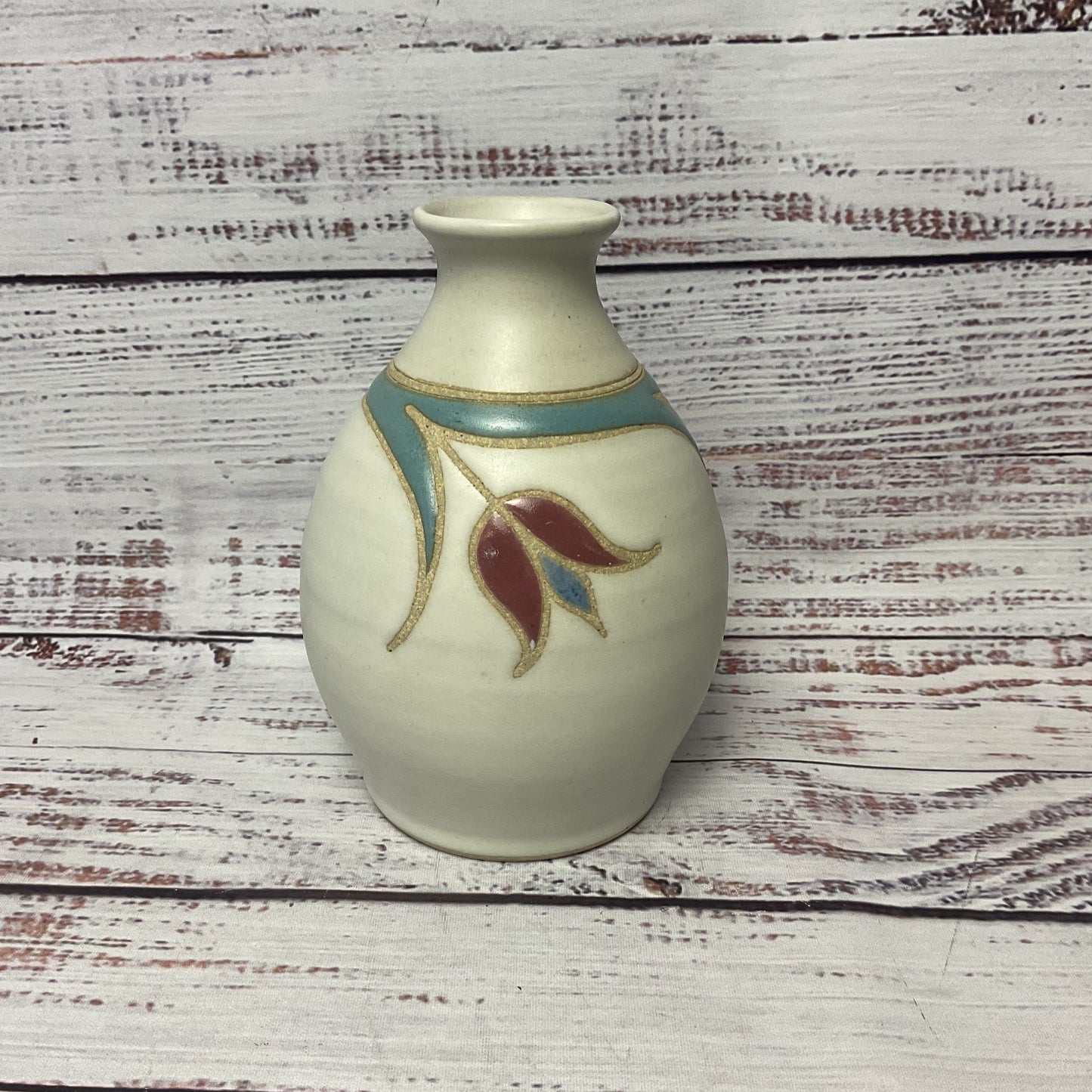 Vintage Marcy Mayforth Flower Design Small Vase 6" 1997