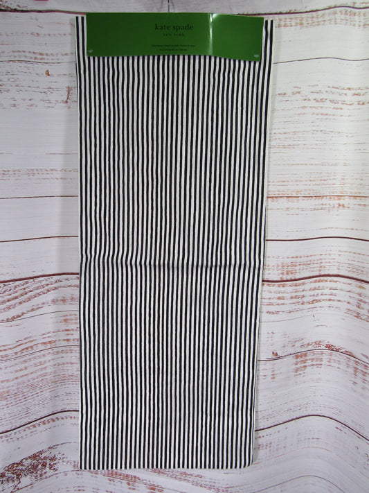 Kate Spade Black & White Cotton Striped Table Runner 72" x 15"