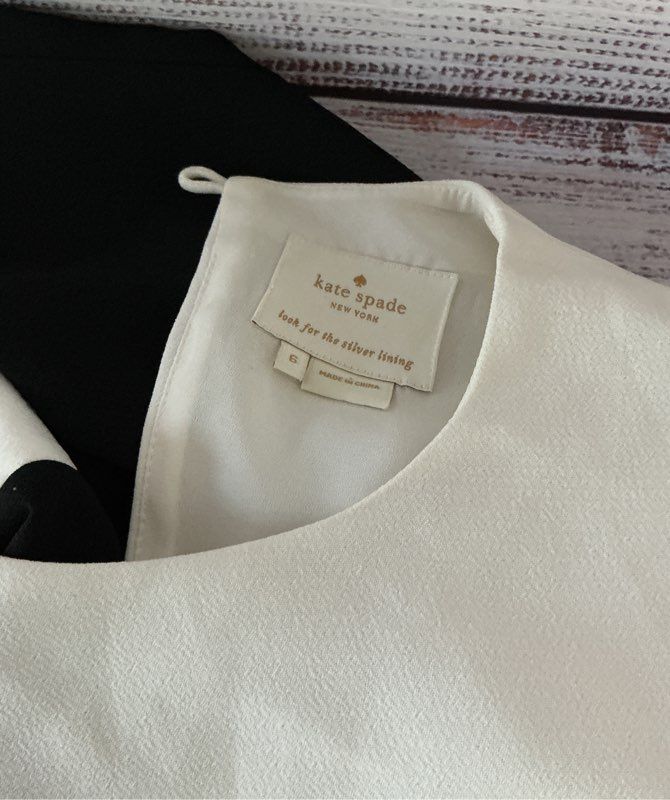 Women's Kate Spade White & Black Color Block Dress Size 6 AS IS