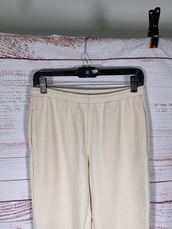 Vuori Women's Drawstring Jogger Pants Cream Bone Size S Cotton Blend Active