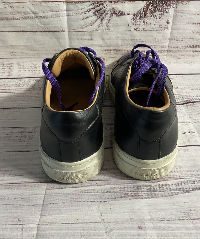 Greats Brooklyn Royale Men's Size 9.5 Black Leather Causal Sneakers Shoes