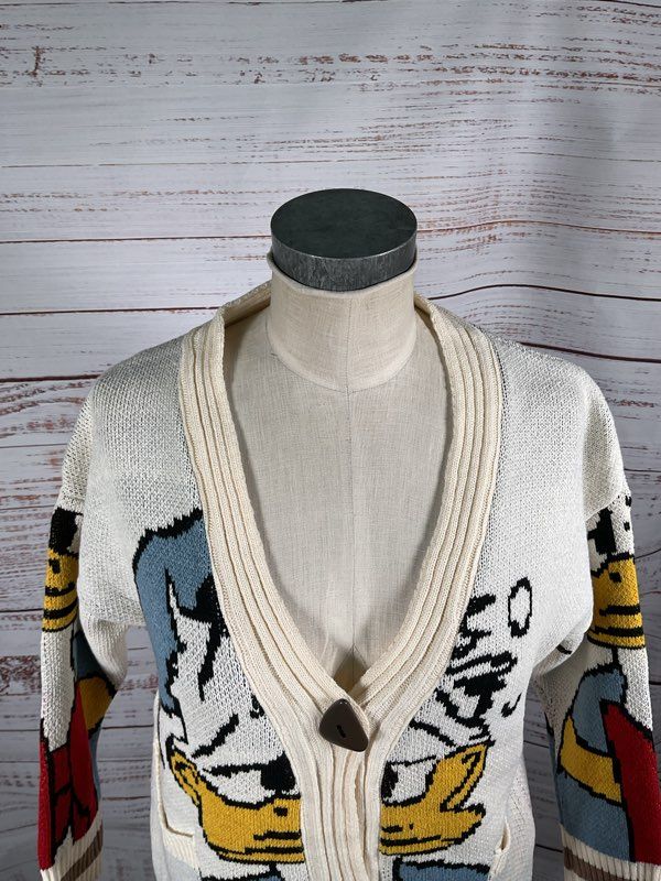 Disney Knitted Cardigan Donald Duck (Loose Fit!) Med-large Fit With Pockets