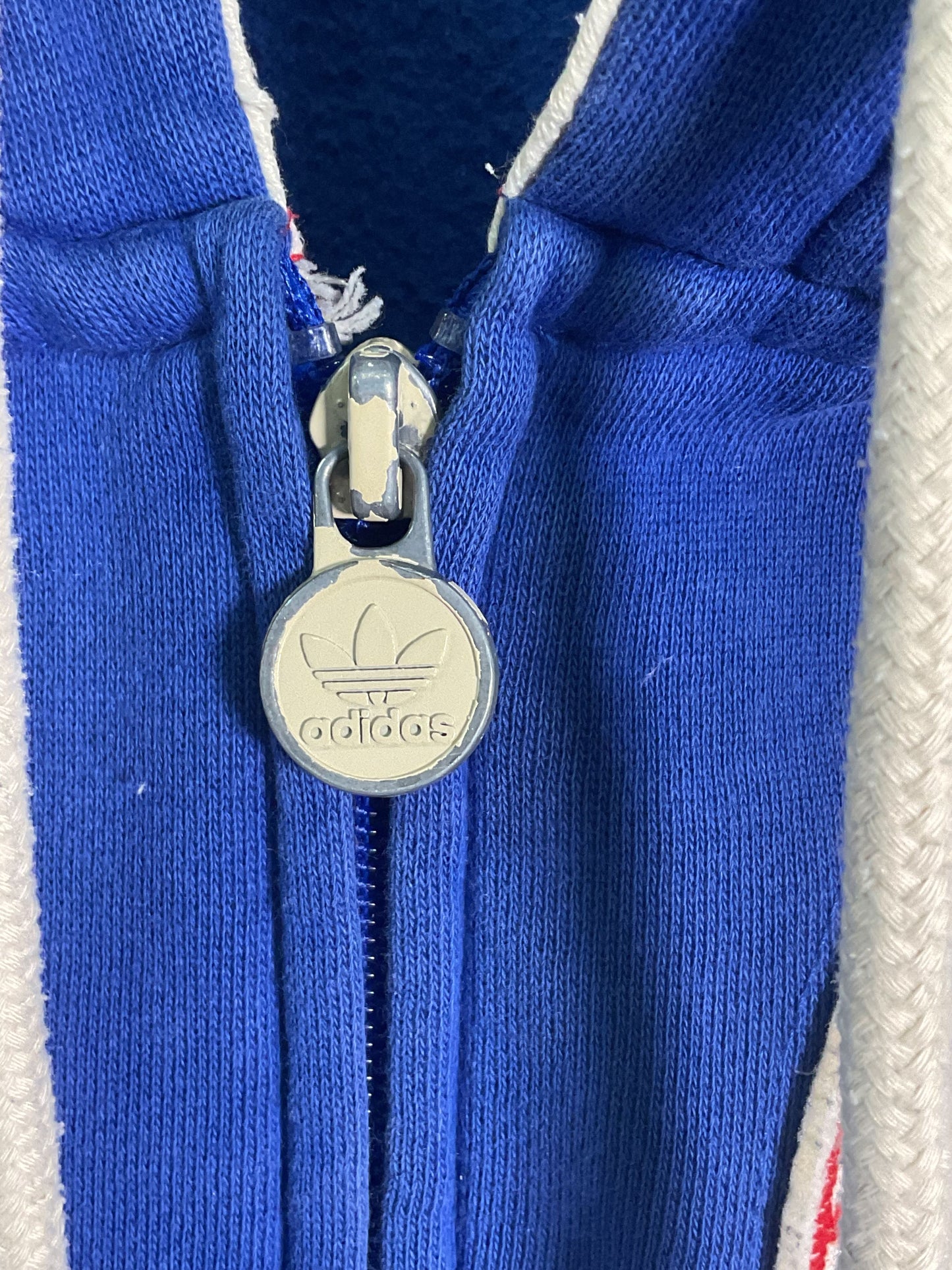 Adidas Blue Vintage Philadelphia 76ers Zip Up Hoodie - Size M