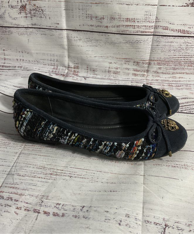 Kurt Geiger London Eagle Tweed Ballet Flats Shoes Multicolor 38.5 EU 8.5 US