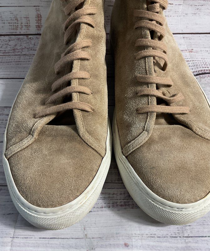 Woman by Common Projects Taupe Suede Ankle Zip High Top Sneaker Size 46 EU 13 US