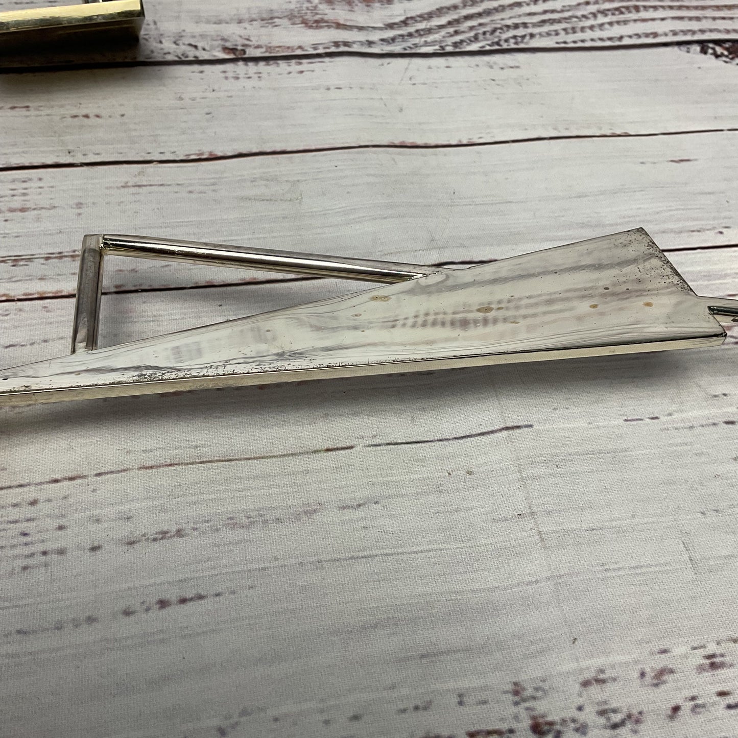 Lidar Modernist Gold Silver Tone 9" Star Of David Design Candle Holder Pair