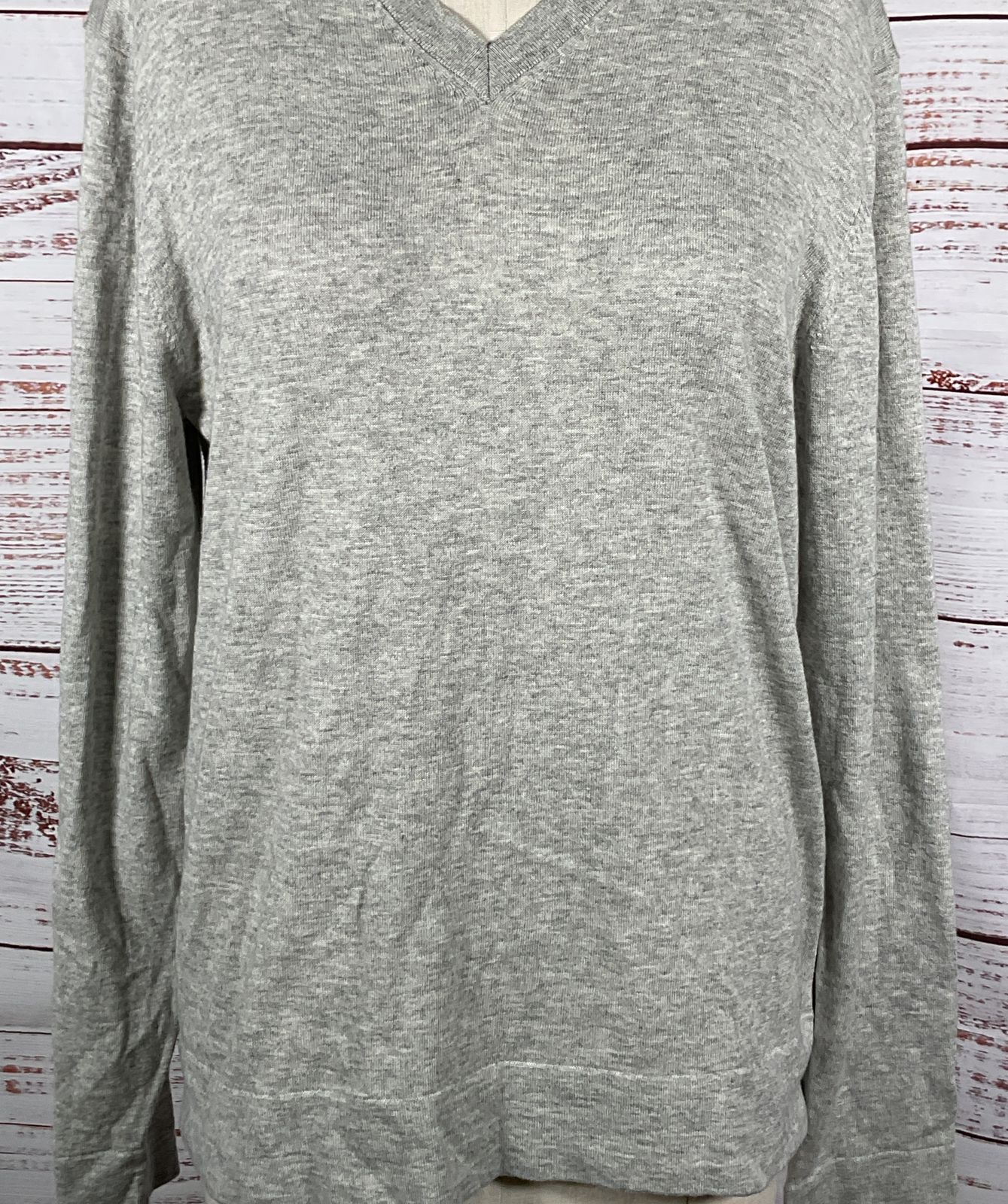 Theory Leiman Daylight V-Neck Sweater Aluminum L