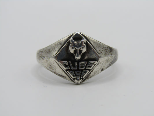 Vintage Boy Scouts of America Wolf Head Emblem Ring Size 8.5