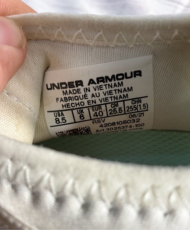 Under Armour Womens Runplay Paint 3025374-100 White Running Shoes 8.5