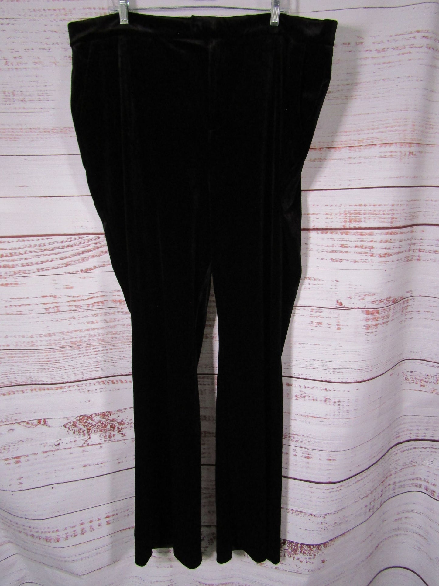 Good American Women's Black Velvet Pants Size 7 GKB0003