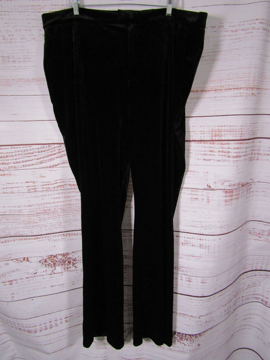 Good American Women's Black Velvet Pants Size 7 GKB0003