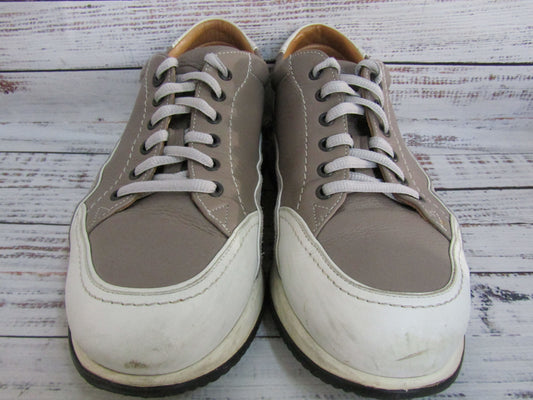 Giorgio Armani Men's Gray Low Top Leather Sneaker Size 8 Made in Italy