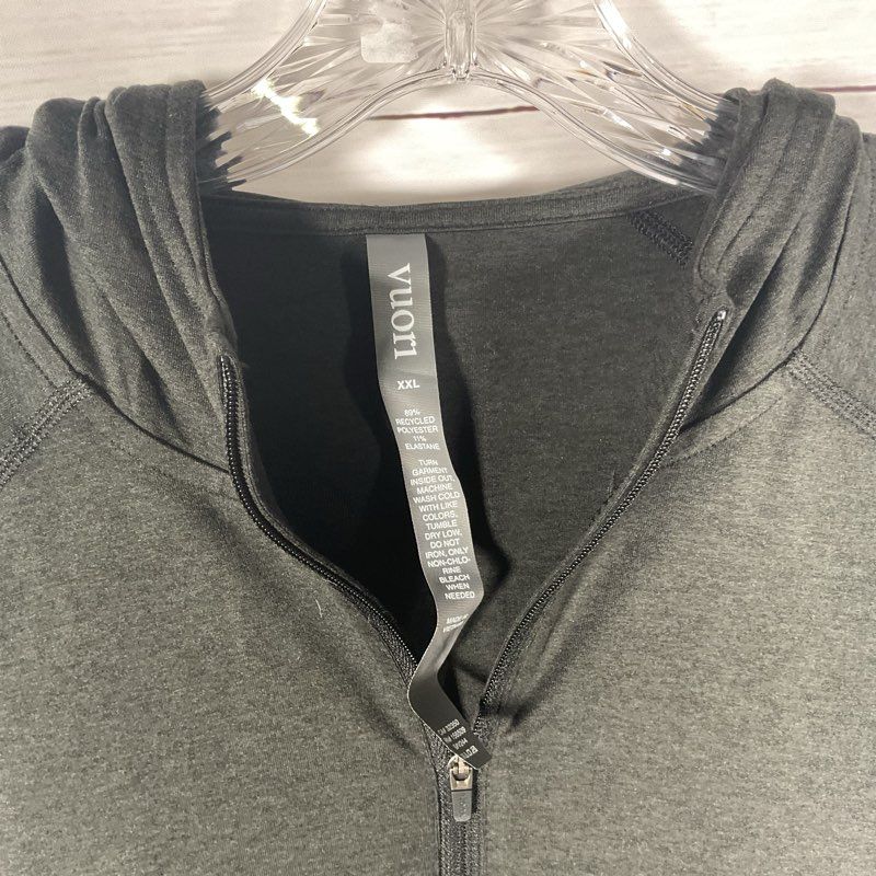 NWT Vuori Ponto Performance 1/2 Zip Hoodie in Black Heather Hoodie - Size XXL