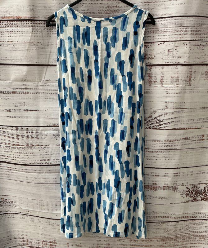 Women's Ottod'Ame Blue and White Watercolor Print Dress Size 4 Retail $160