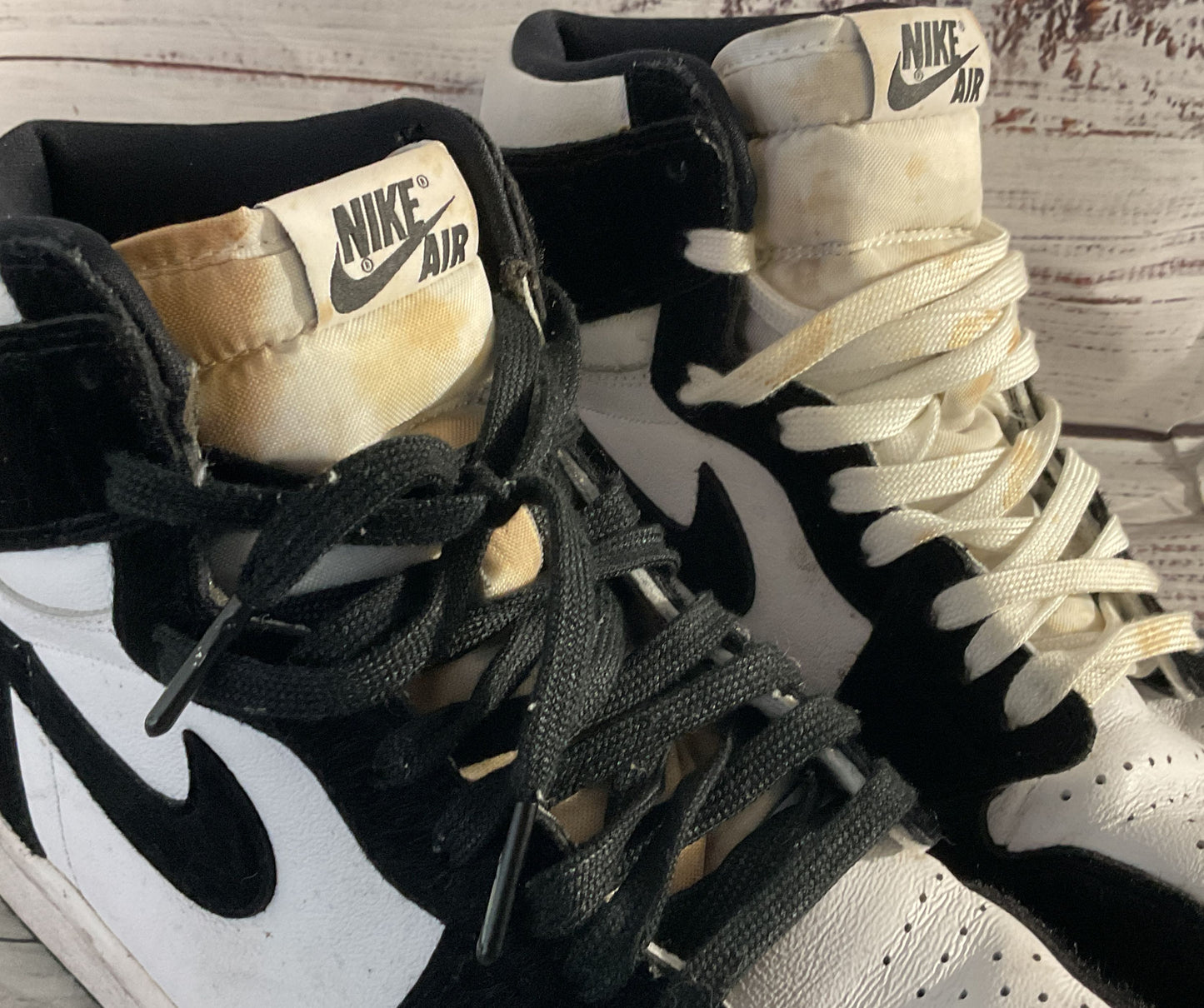 Nike Air Jordan 1 Retro OG High Twist Sneakers Black White 9.5