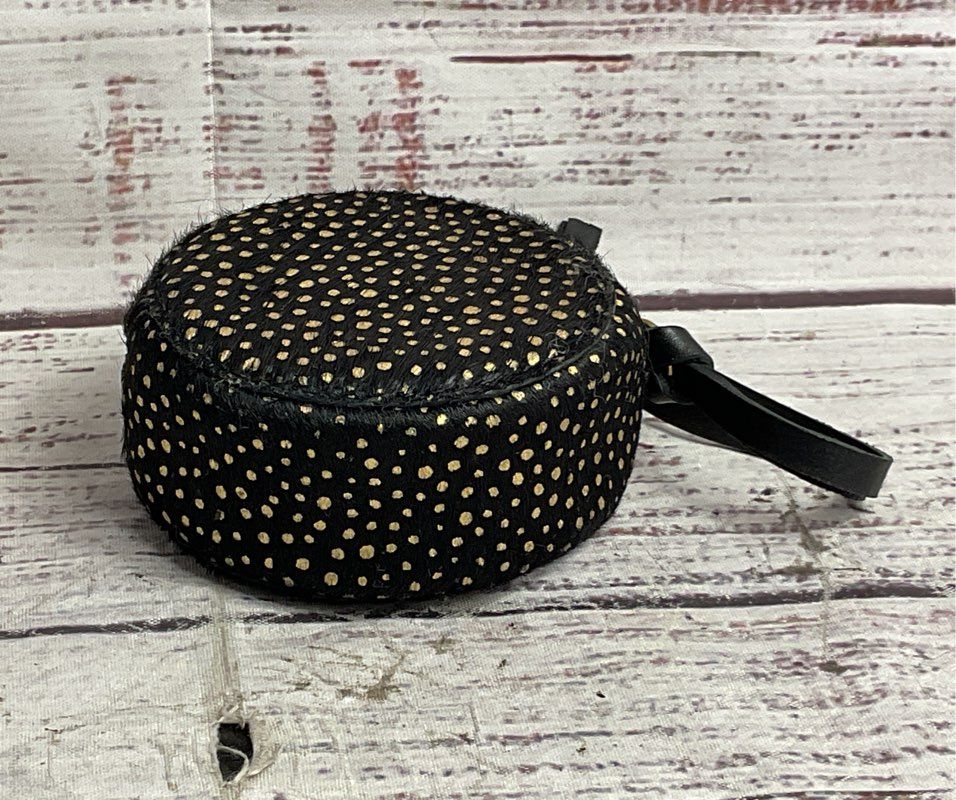 Madewell Metallic-Dot Calf Hair 3.25" Circle Pouch Black