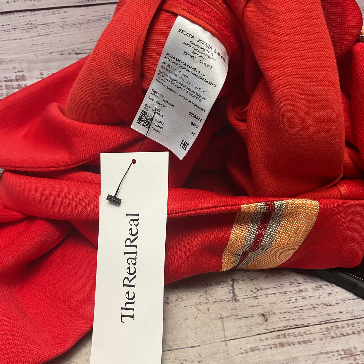 Escada Sport Red Polycotton Snap Button Blazer Jacket - Size 44