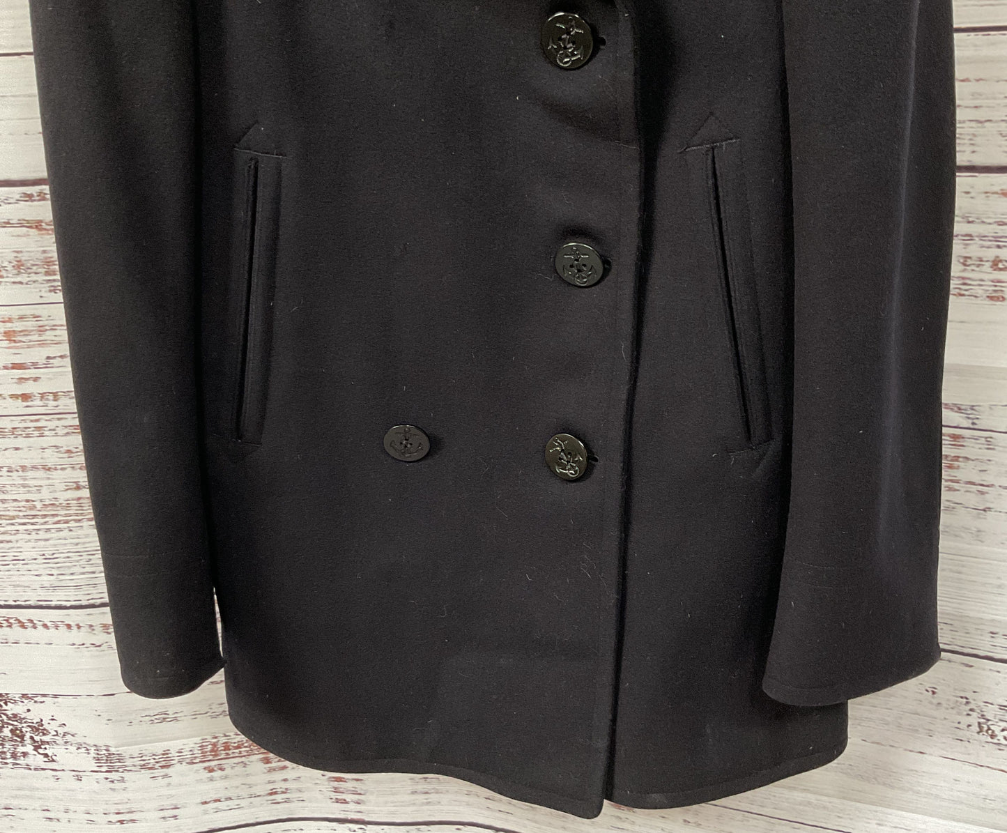 Vintage Clothing Supply Office Navy Surplus Wool Pea Coat Jacket Size 38