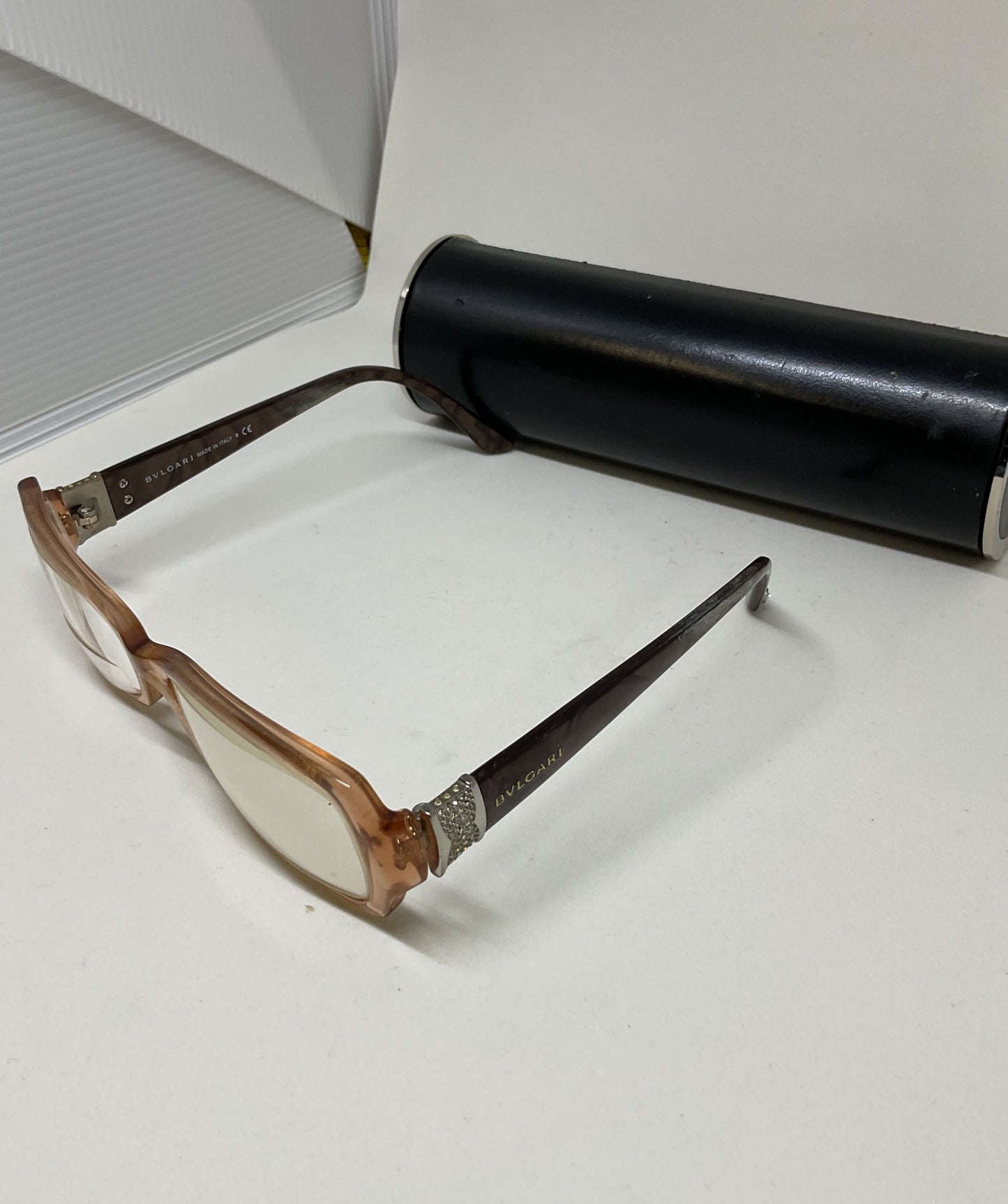 Bulgari 4045-B Beige Eyeglasses Frames Only Size 135 Italy