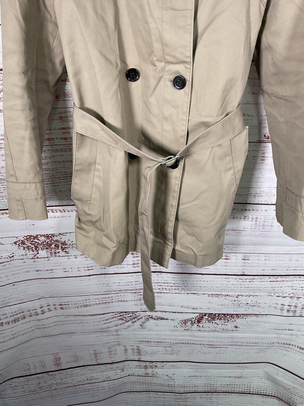 Hugo Boss Khaki Double Breasted Trench Coat With Buckled Belt Size 38R US