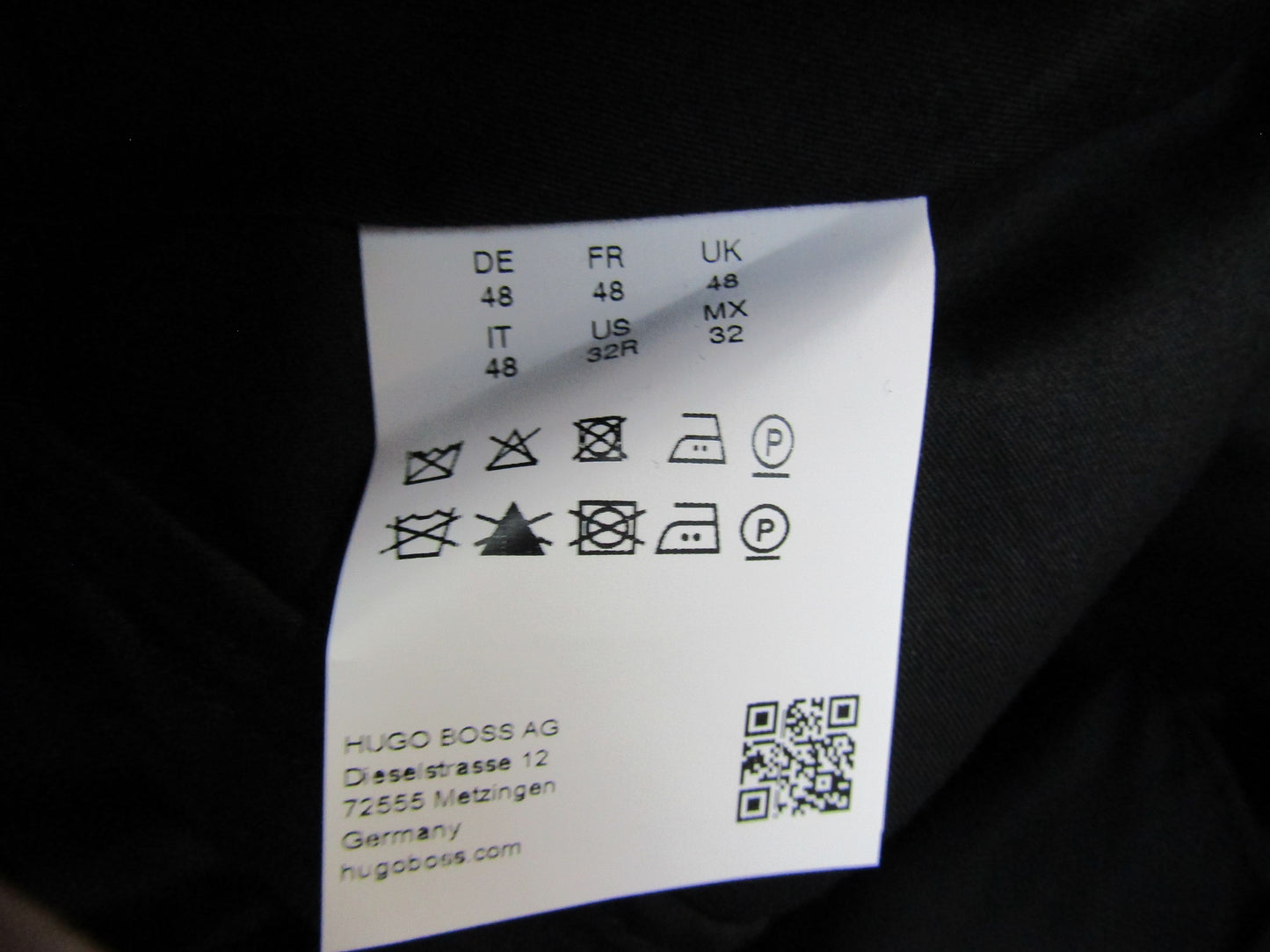 Hugo Boss Men's Black Wool Trouser Dress Pants Size 32 R UNHEMMED