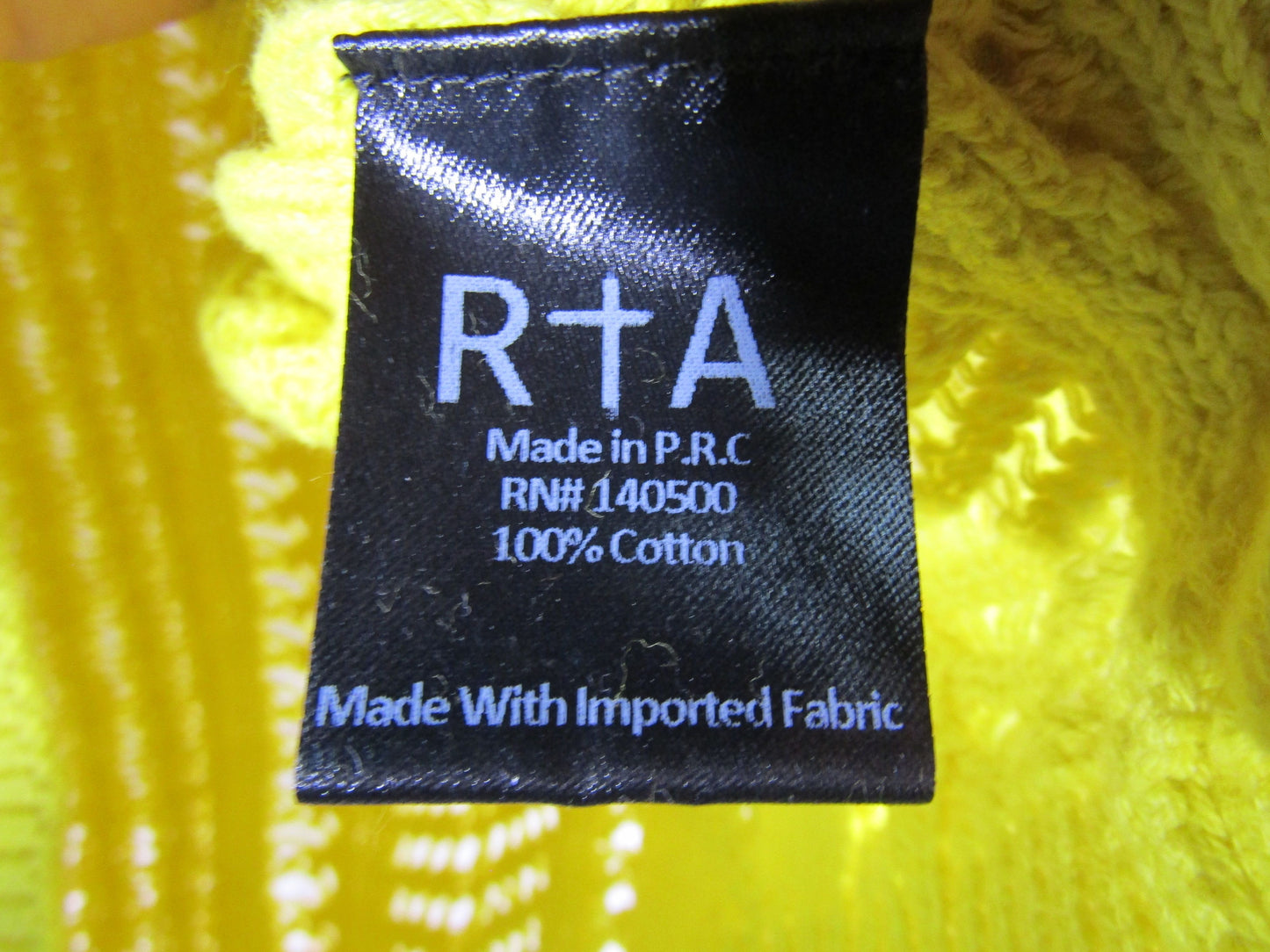 RTA Hunter Women's Yellow Knit Cotton Cardigan Sweater Size XS
