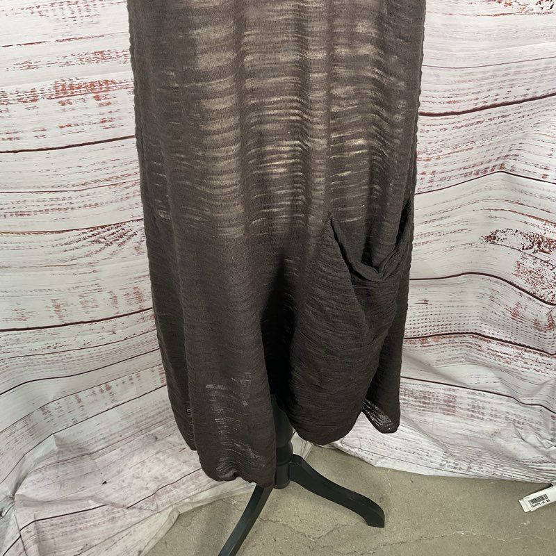 Sarah Pacini Dark Brown Knit One Pocket Sleeveless Midi Casual Dress - Size OS