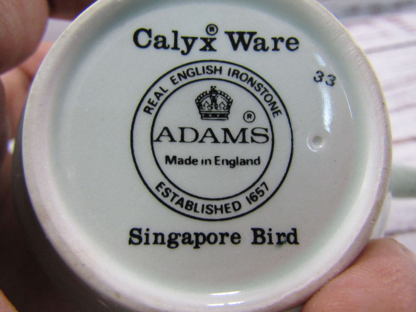 Adams Singapore Bird Floral Bird Ironstone 5 Teacups & 1 Saucer Made in England