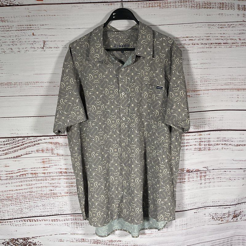 Chubbies Gray Hawaiian Print Short Sleeve Button Up Shirt - Size XL