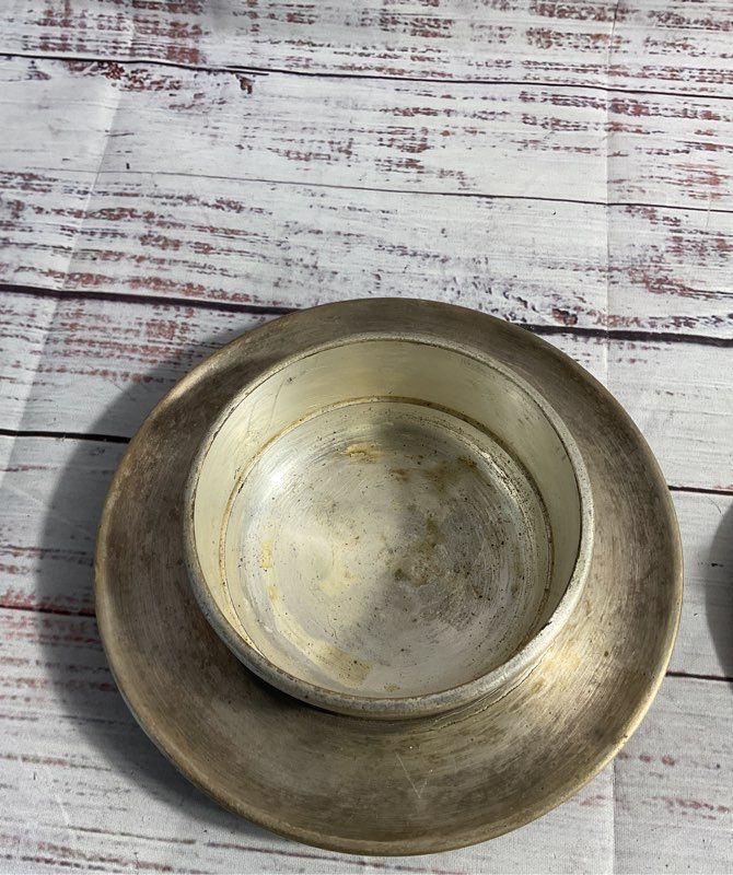 Vintage Silverplated Metal Butter Dish? With Engraving 6"x 3.5"