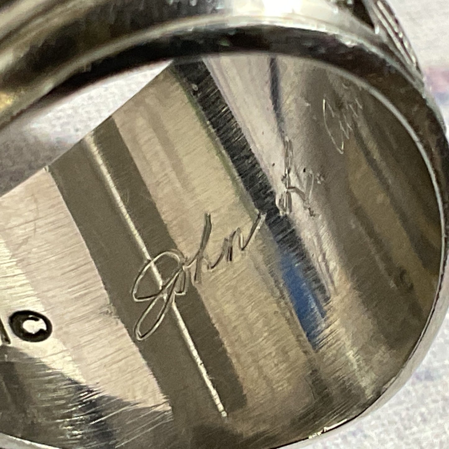 JOSTENS LTM Silver Tone & 10mm Lavender Sapphire Gorman Bishop Class Ring SZ 8.5