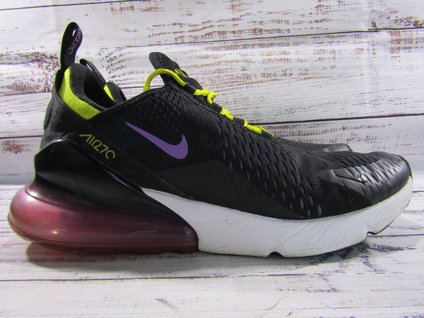 Nike Air Max 270 Men's Black Hyper Magenta Sneakers Size 9 AH8050-006