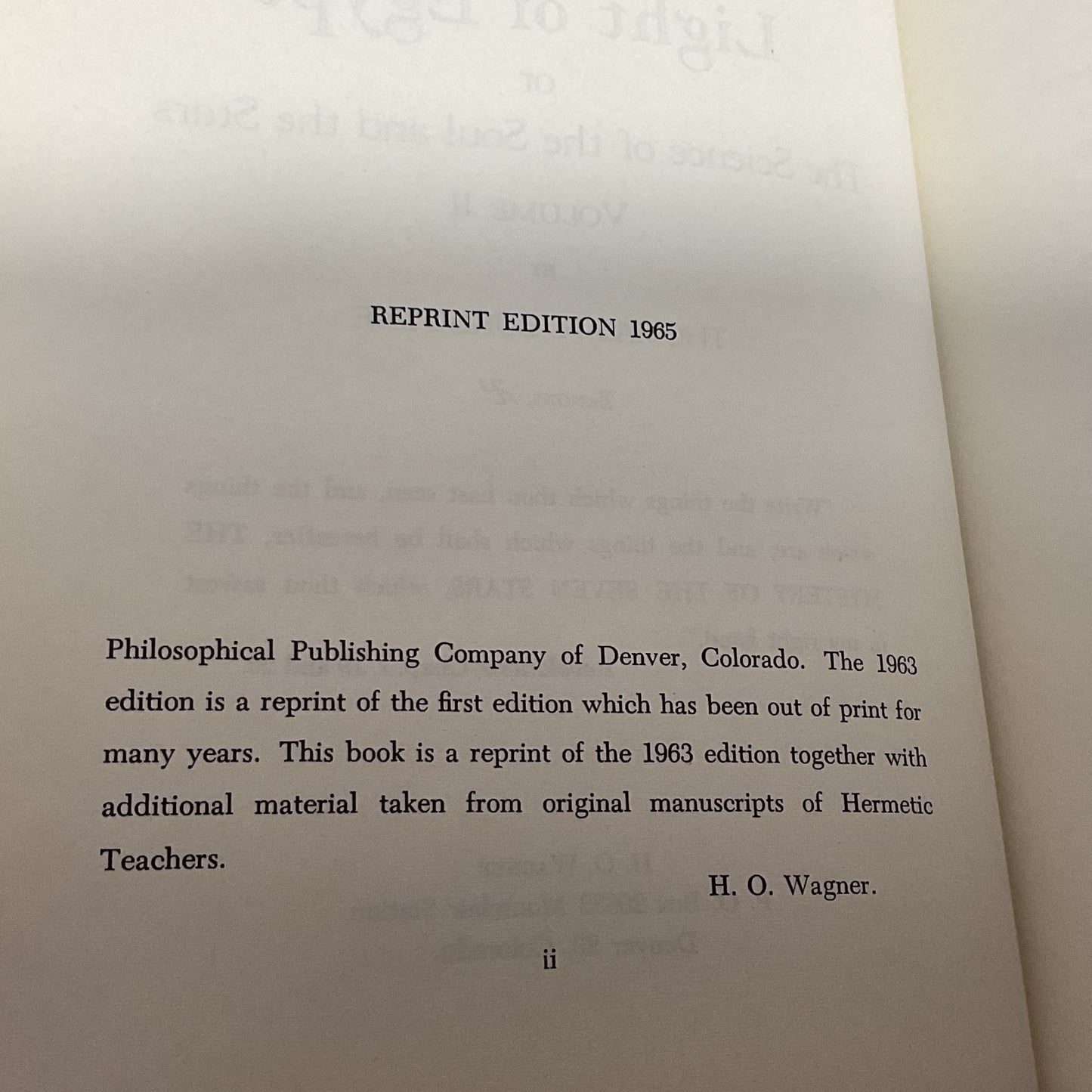 1965 THE LIGHT OF EGYPT or THE SCIENCE OF THE SOUL & STARS by Thomas H. Burgoyne