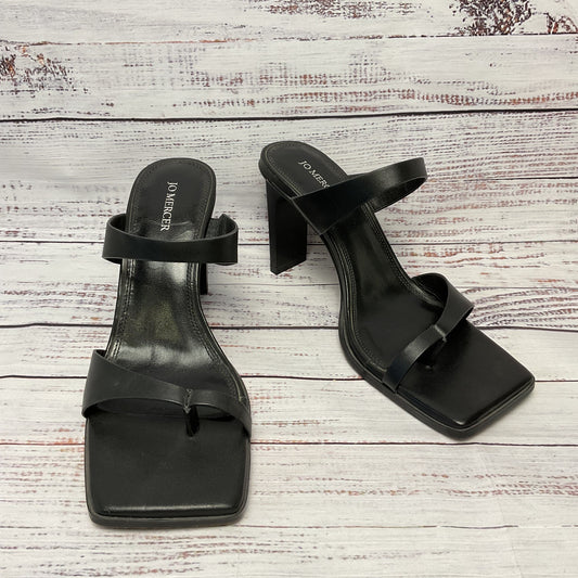 Jo Mercer Black Leather Block Heel Women Size 9