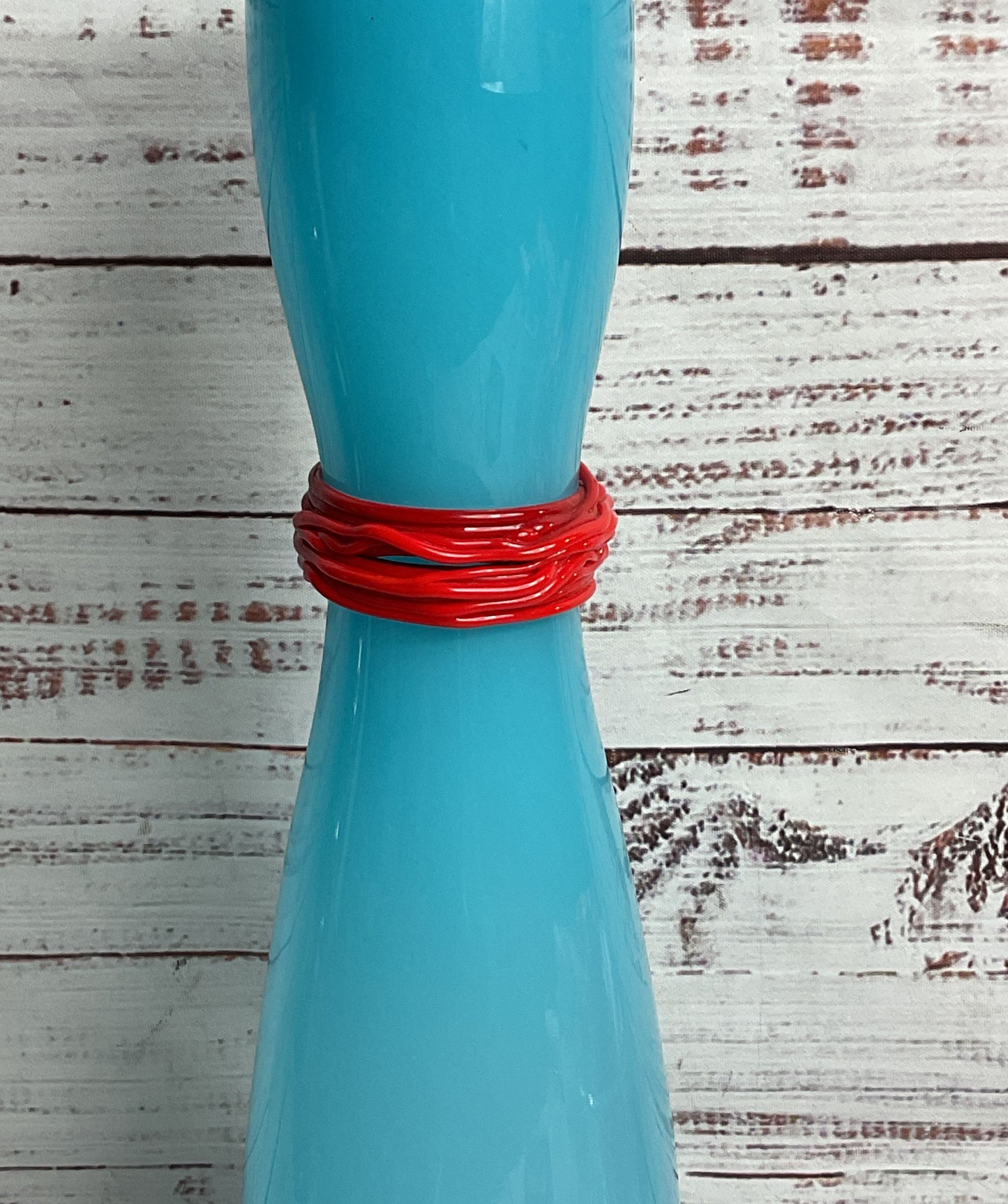 Rony Plesl B.A.G. Czech Republic 13" Art Glass Vase Turquoise