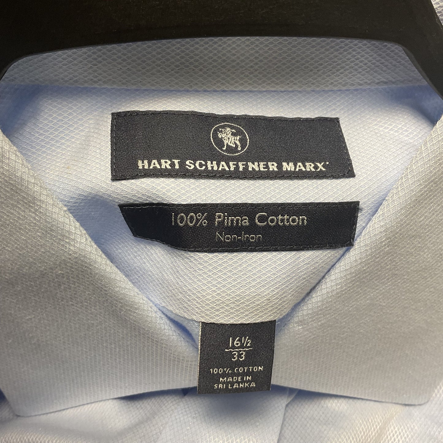 Hart Schaffner Marx Blue Button Up Long Sleeve Dress Shirt - Size 16.5 33