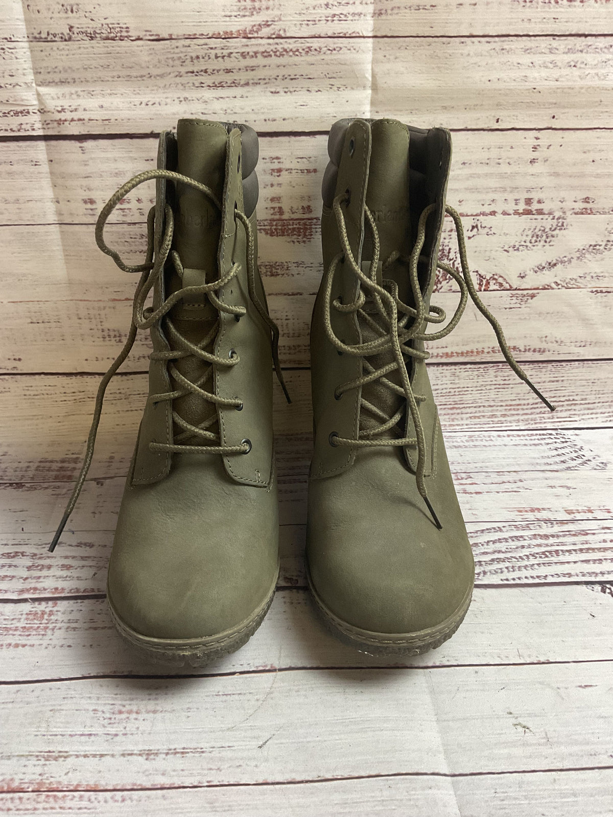Timberland Green Pump Lace Up Boot Women 8